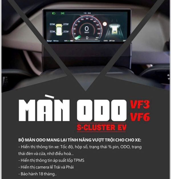 Màn hình ODO Vinfast VF3 tích hợp nhiều tính năng giúp lái xe an toàn