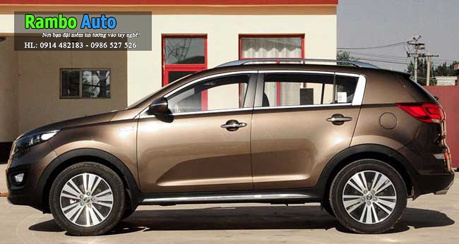 Nẹp viền khung kính xi mạ trên cho xe Kia Sportage