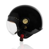 Nón 3/4 BULLDOG POM Cao Cấp - Đen Bóng