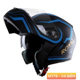 FULLFACE ROYAL M179 LẬT HÀM - Đen Xanh Nhám