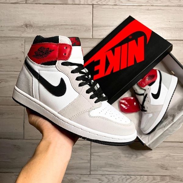  Nike Jordan 1 High Light 'Smoke Grey' Red 