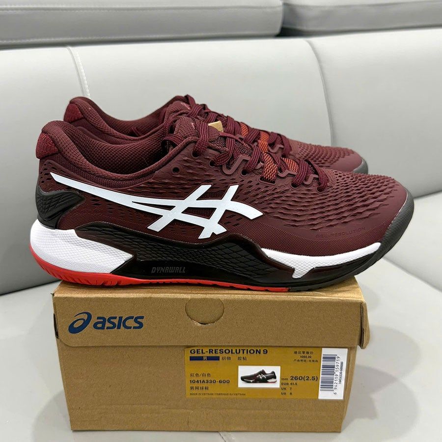  Giày Pickleball ASICS Gel Resolution 9 Clay Antique Red 
