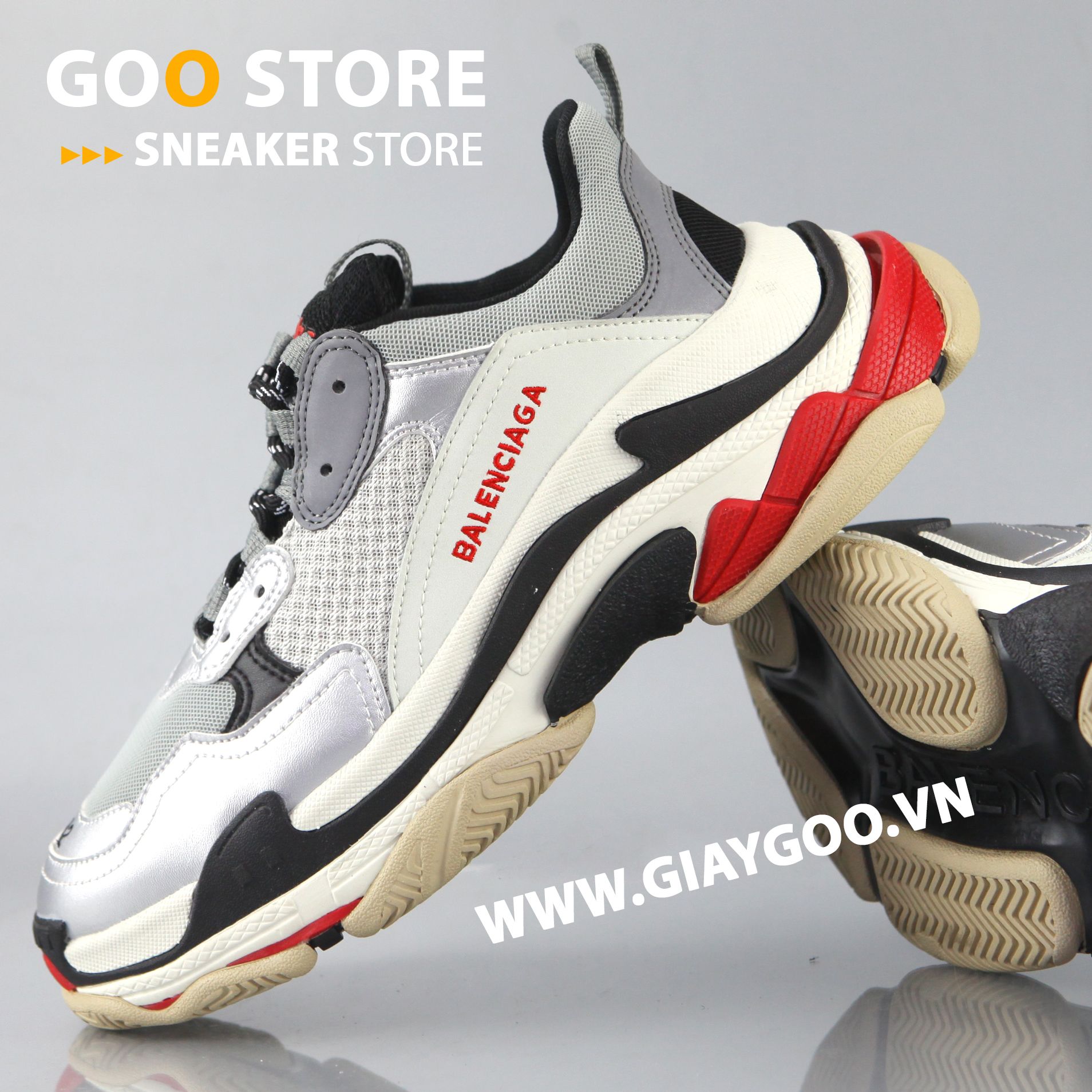 Giày Balenciaga Triple S Xám Đen Siêu Cấp Like Au 999 #25 Giày Balenciaga Triple S Xám Đen Siêu Cấp Like Au 999