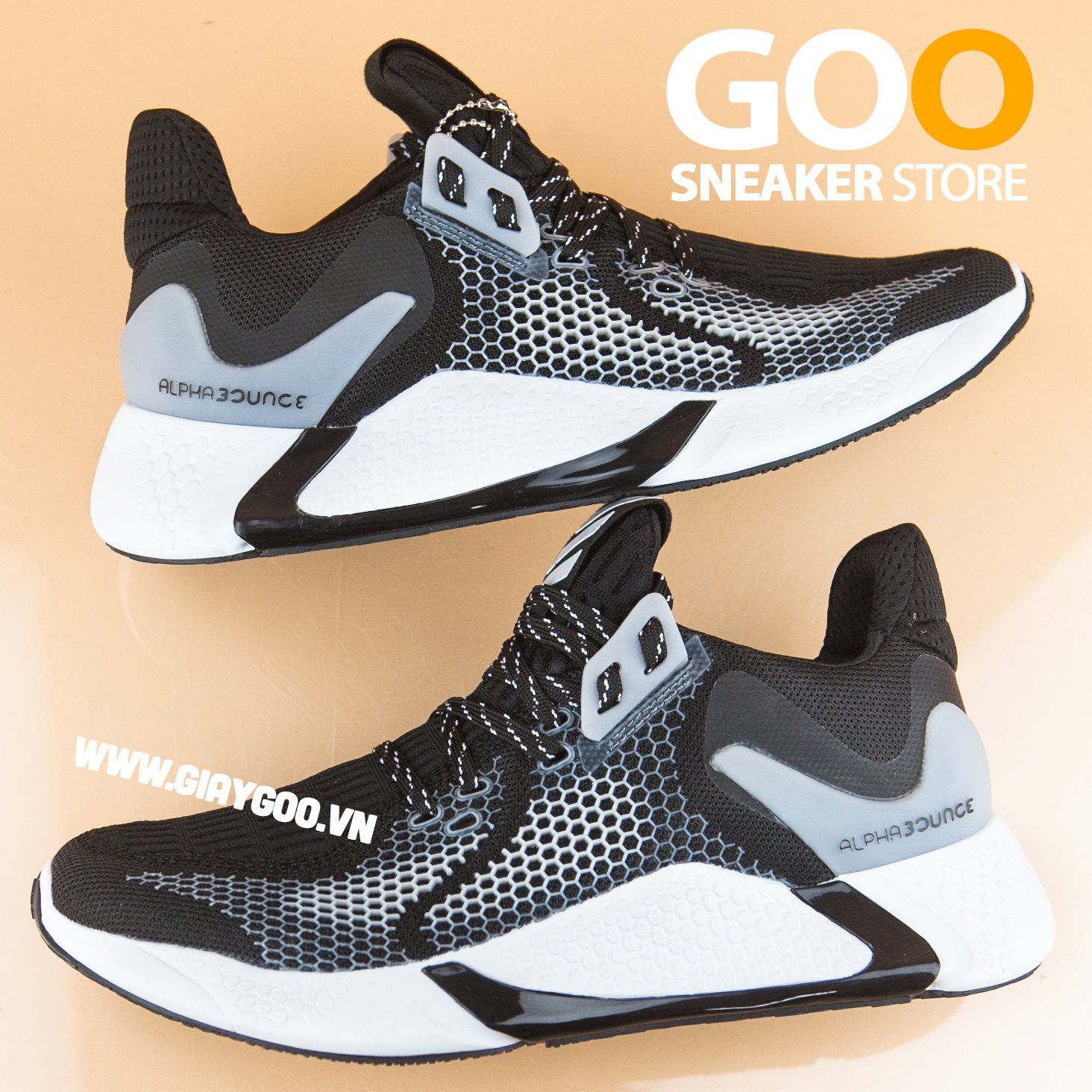  Giày AlphaBounce Instinct M đen trắng 