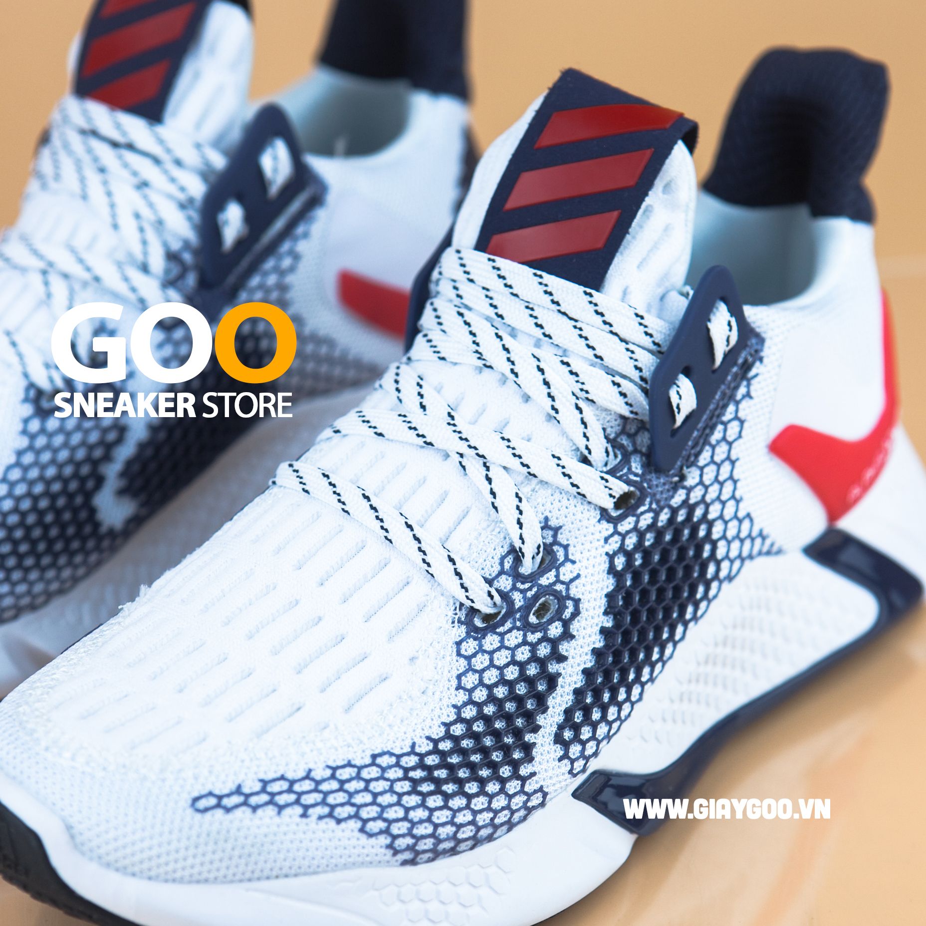  Giày AlphaBounce Instinct M trắng đỏ 