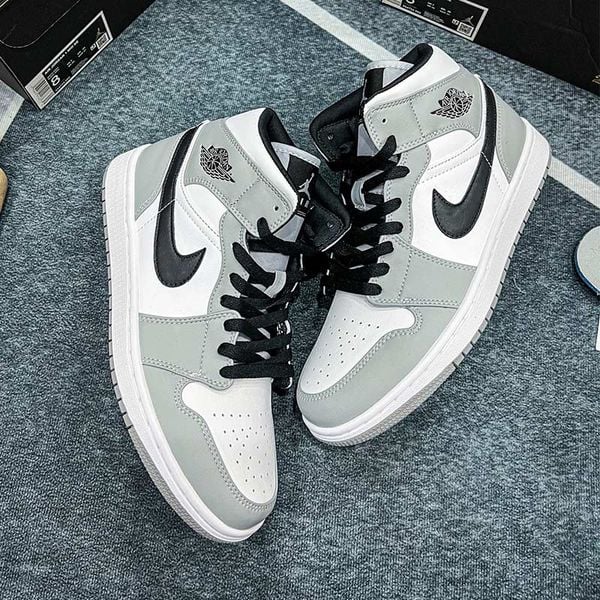 Jordan 1 Mid  Light Smoke Grey siêu cấp rep 1:1