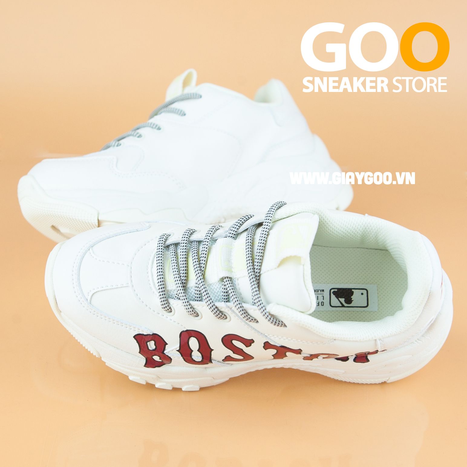 0098  HÀNG CHÍNH HÃNG  GIÀY SNEAKER MLB BIG BALL CHUNKY BOSTON    MỘC  SHOES