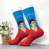 Vớ dài họa tiết nghệ thuật Frida Kahlo xanh đỏ