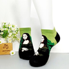 Vớ ngắn họa tiết nghệ thuật Mona Lisa xanh