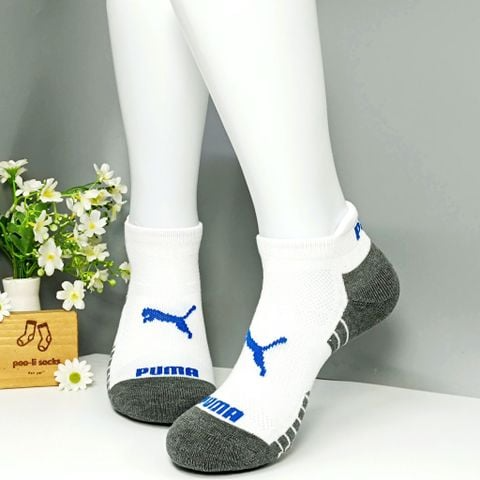 Vớ ngắn họa tiết thể thao PUMA xanh dương trắng