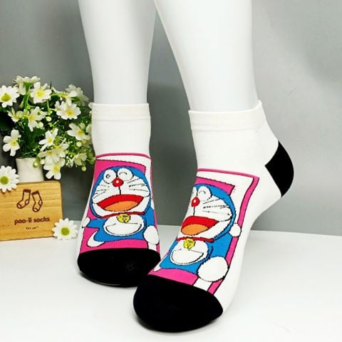 Vớ ngắn họa tiết Doreamon xanh