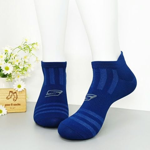 Vớ ngắn thể thao Skechers xanh chữ xám