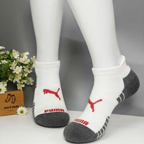 Vớ ngắn họa tiết thể thao PUMA đỏ trắng