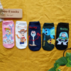 Vớ ngắn họa tiết hoạt hình đen Forky