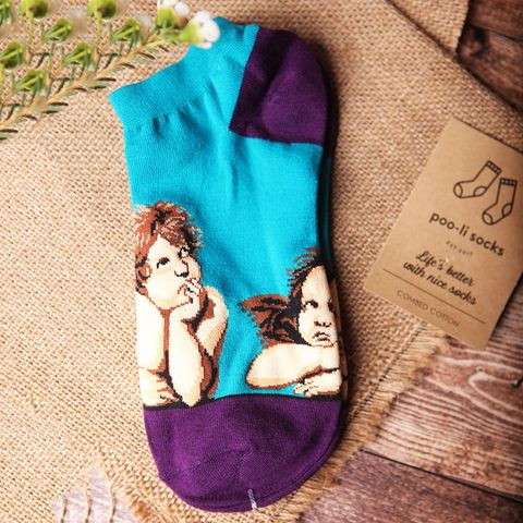  Vớ ngắn họa tiết nghệ thuật thiên thần cupid 