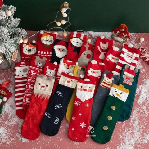  Vớ trung họa tiết giáng sinh - noel 