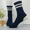 Vớ trung màu trơn xanh navy gót trắng sọc trắng