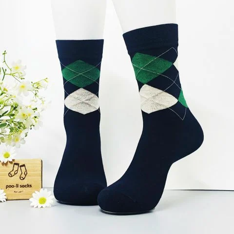 Vớ dài họa tiết quả trám xanh navy