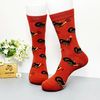 Vớ dài đỏ hoạ tiết gà tây cầm 3 chỉa
