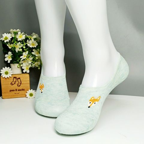 Vớ ngắn họa tiết thú cáo xanh