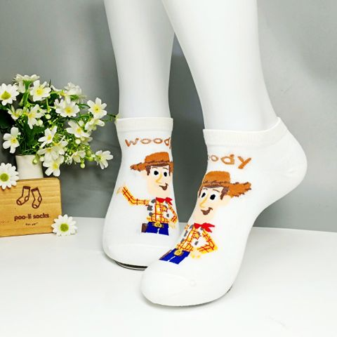 Vớ ngắn họa tiết hoạt hình trắng