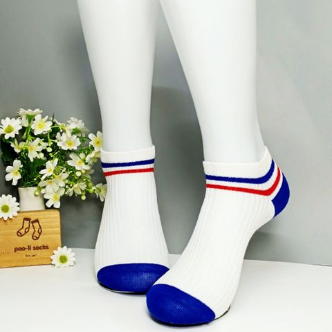 Vớ ngắn họa tiết sọc xanh đỏ