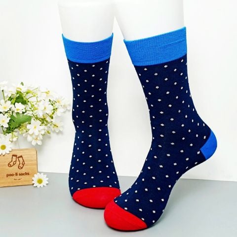 Vớ dài chấm bi xanh dương 