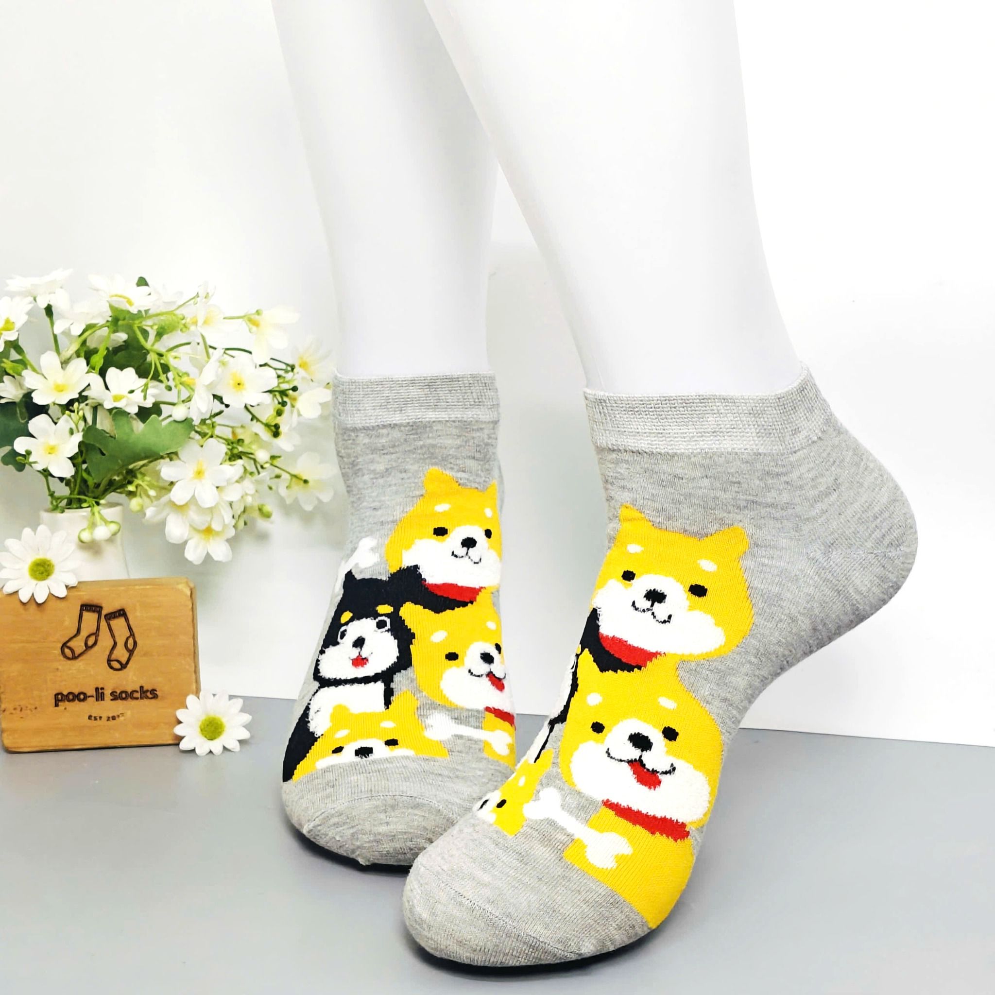 Vớ ngắn họa tiết cún