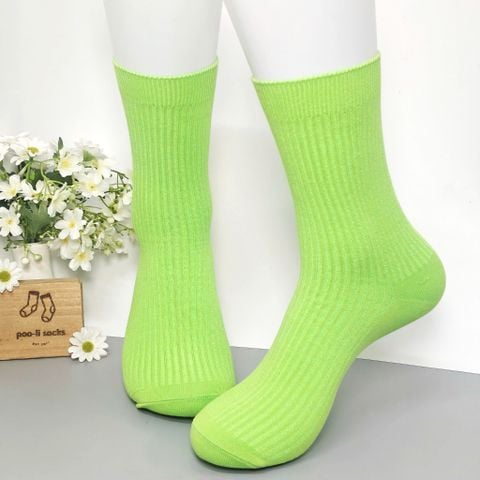 Vớ trung màu trơn xanh neon