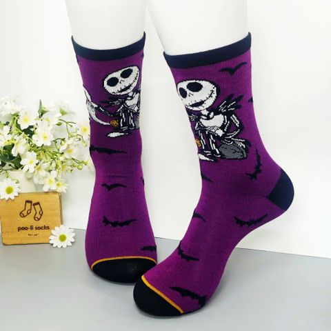 Vớ dài hoạ tiết halloween tím