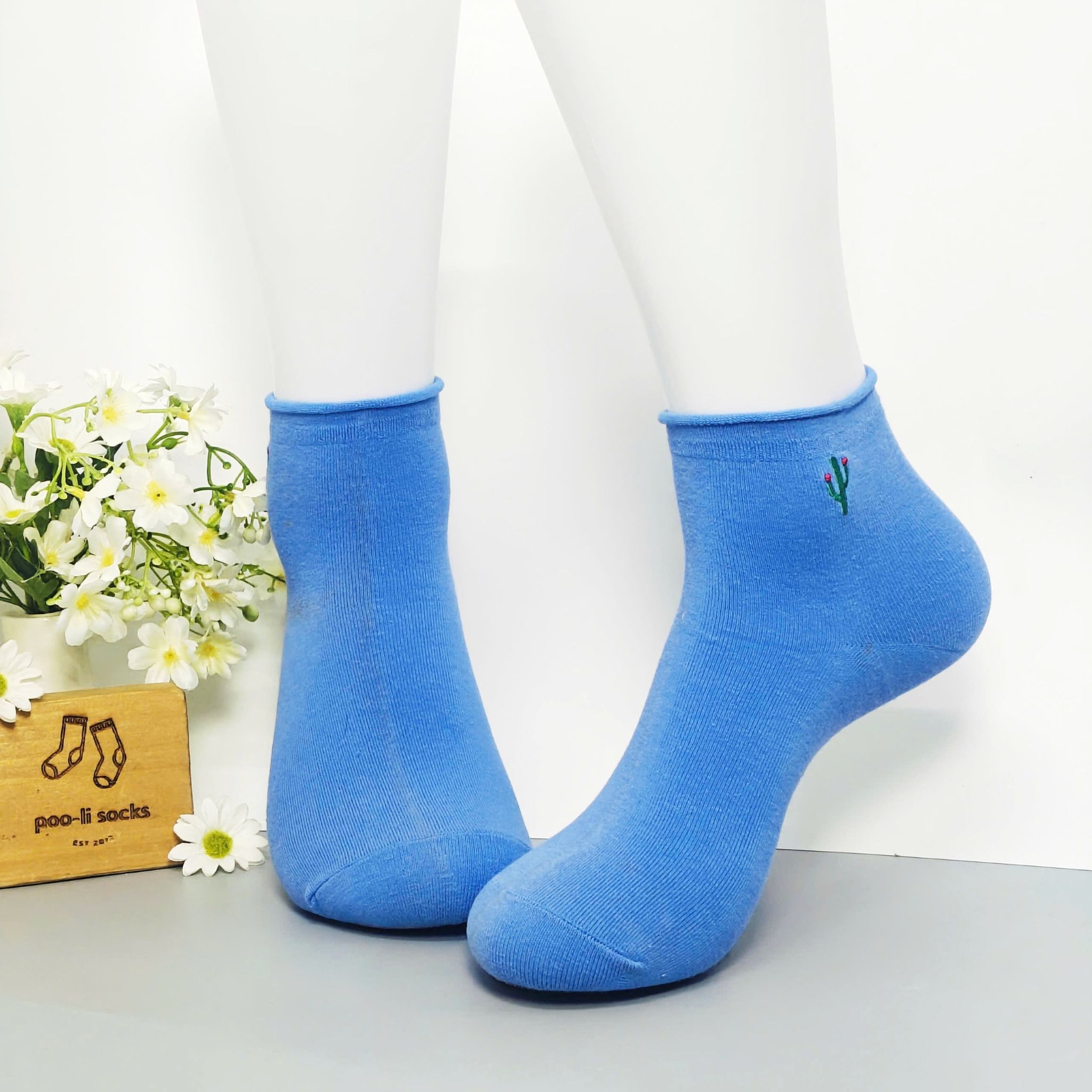 Vớ trung trơn họa tiết xương rồng