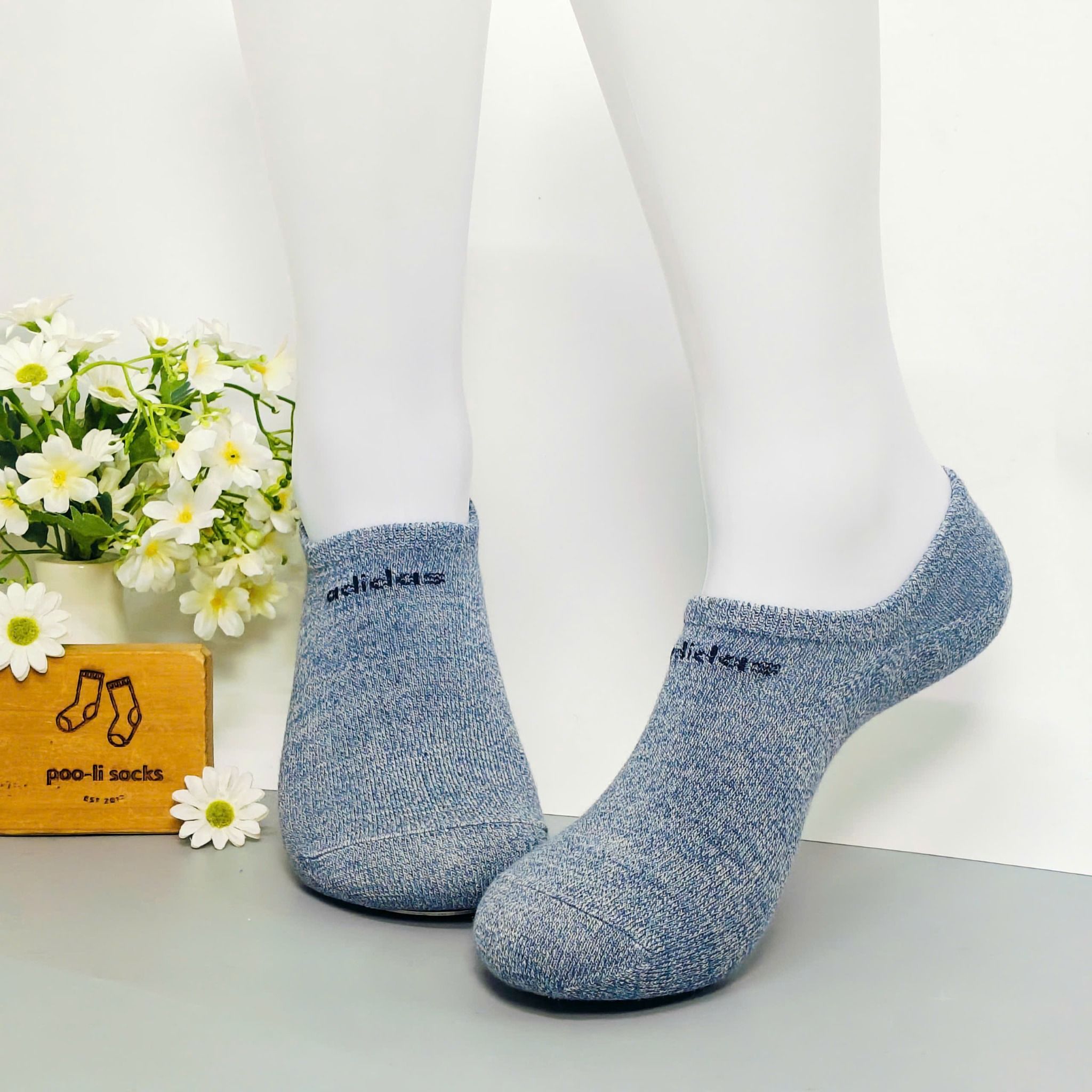 Vớ giấu họa tiết thể thao xanh xám