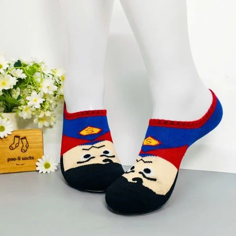 Vớ ngắn hoạ tiết siêu anh hùng xanh dương đậm