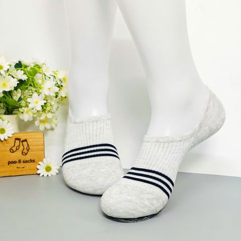 Vớ ngắn 3 sọc xám nhạt