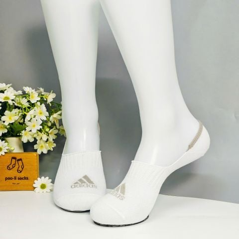 Vớ giấu họa tiết thể thao trắng cổ hồng