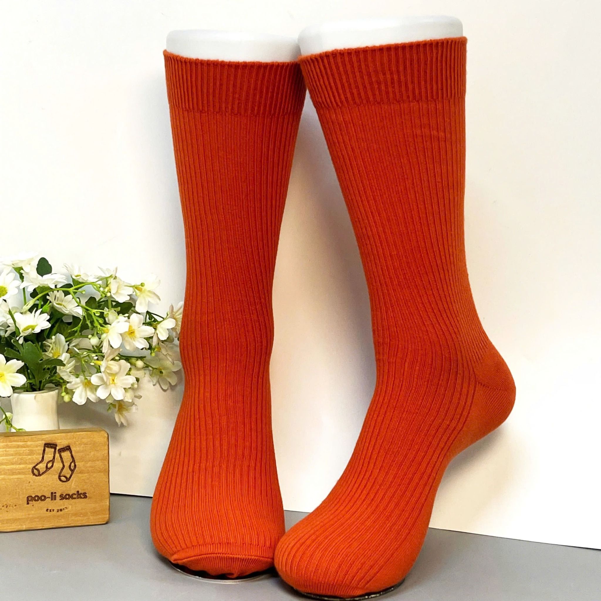 Vớ dài màu trơn cam nhạt