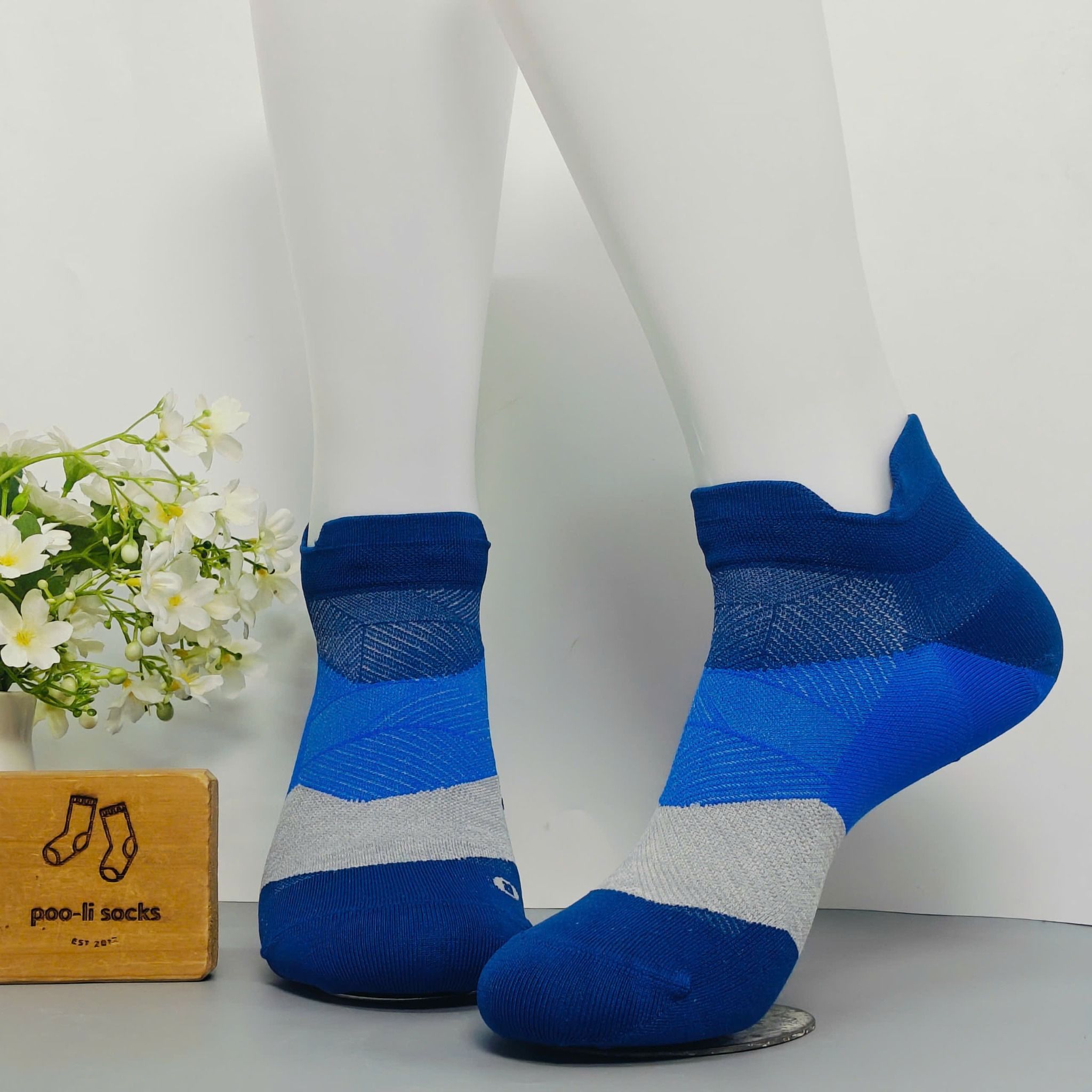 Vớ ngắn thể thao phối màu navy xanh dương xám