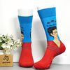 Vớ dài họa tiết nghệ thuật Frida Kahlo xanh đỏ