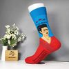 Vớ dài họa tiết nghệ thuật Frida Kahlo xanh đỏ