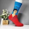 Vớ dài họa tiết nghệ thuật Frida Kahlo xanh đỏ