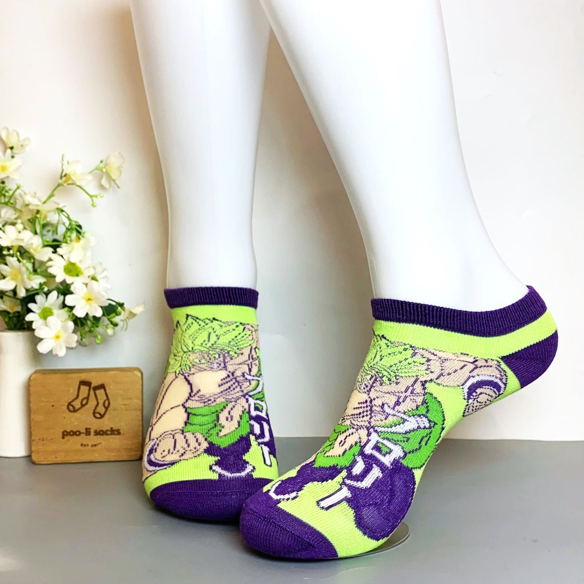 Vớ ngắn họa tiết Broly xanh lá