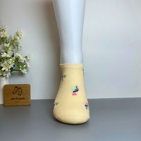  Vớ ngắn màu cam họa tiết con vẹt hồng 