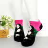 Vớ ngắn họa tiết nghệ thuật Mona Lisa hồng