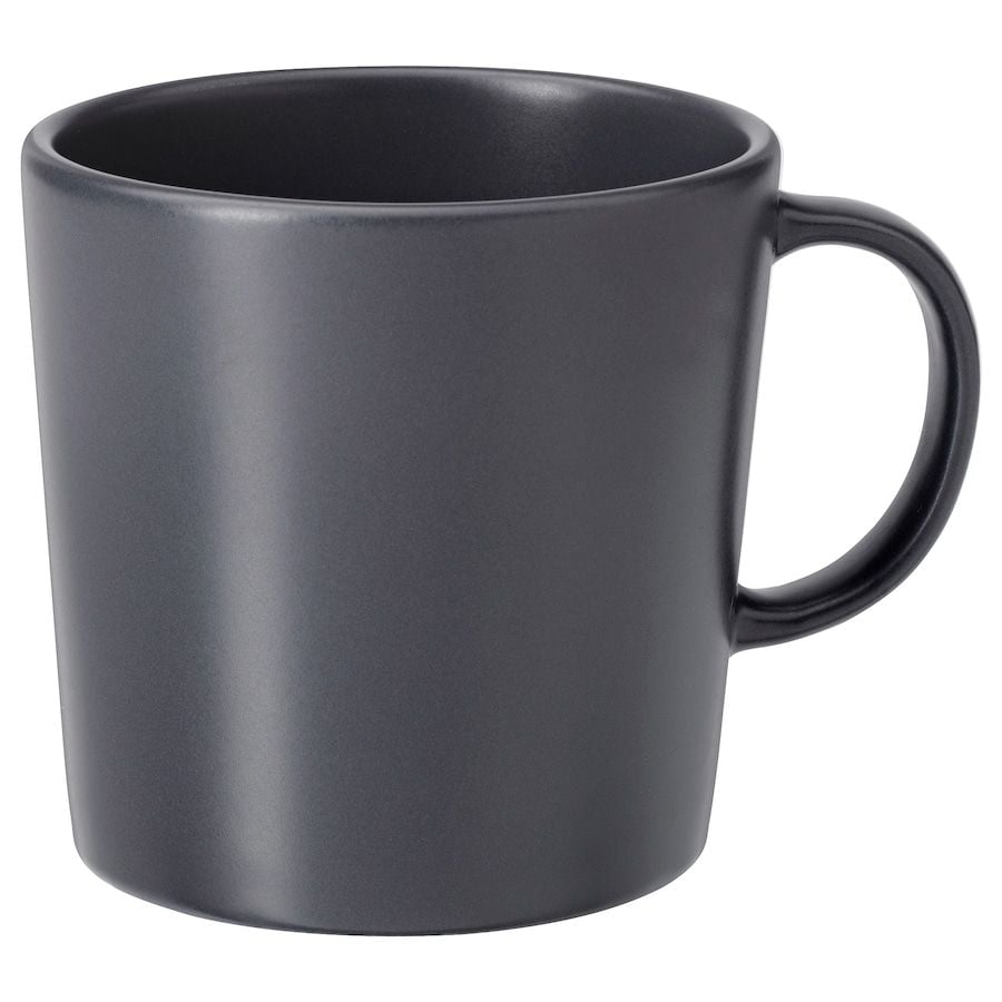 CỐC GỐM TRÁNG MEN ĐÁ DINERA IKEA 300ml - Xám