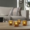 BỘ 4 CỐC ĐỂ NẾN THỦY TINH HUTLOS IKEA