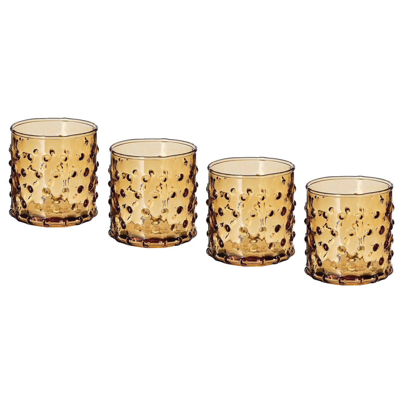 BỘ 4 CỐC ĐỂ NẾN THỦY TINH HUTLOS IKEA