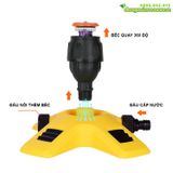  Đầu tưới cao - phun nước tự động 360 độ - đế vàng béc cam 