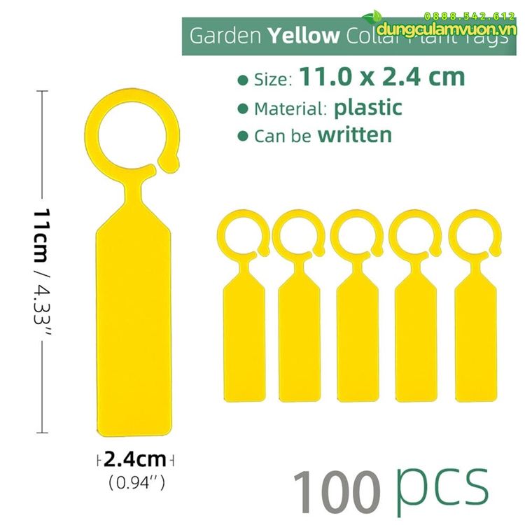  Thẻ nhựa cứng ghi tên cây có móc treo nhiều màu (set 10 cái) 