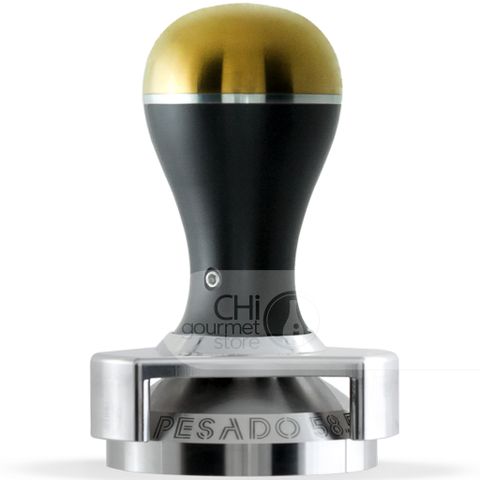 Tay nén cà phê có điều chỉnh- Tamper with Depth Adjuster Black & Gold Modular 58.5mm - Pesado