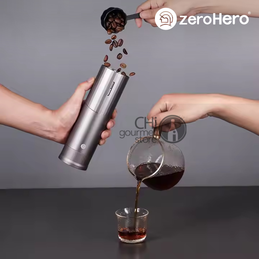 Máy Xay Cà Phê Cầm Tay Tự Động RUI Coffee E-Grinder zeroHero - Màu Đen